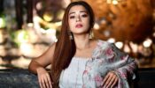 Tina Datta Looks Resplendent In A Grey Outfit With Floral Print Dupatta
