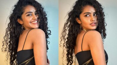 Uff Haye Garmi: Anupama Parameswaran looks sizzling hot in transparent black saree, looks sensuous in long curly hair