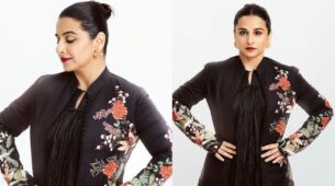 Vidya Balan Looks Ethereal In A Black Floral Anarkali Gown