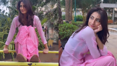 Watch: Palak Tiwari takes nature bath in baby pink salwar suit, says ‘I feel like squirrel’