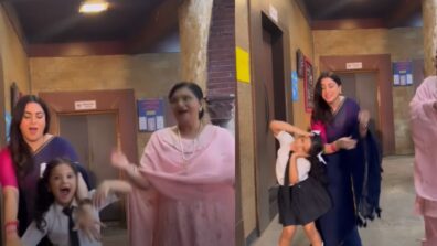 Watch: Shraddha Arya gets groovy in transparent saree with adorable baby, see hilarious on-location footage