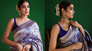 What A Cutie: Janhvi Kapoor wears traditional Kanjivaram saree ahead of Mili release, looks droolworthy in South-Indian traditional gajra