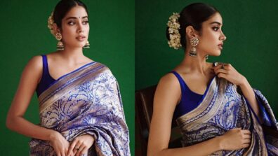 What A Cutie: Janhvi Kapoor wears traditional Kanjivaram saree ahead of Mili release, looks droolworthy in South-Indian traditional gajra