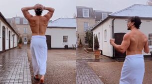 Even -7 chilling snowfall can’t shackle Tiger Shroff’s brewing hotness, after actor ditches his shirt
