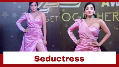 Monalisa Looks The Ultimate Seductress In Thigh-High Slit Gown In Pink