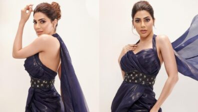 Nikki Tamboli is a born slayer in dark purple velvet corset outfit, see sizzling pic