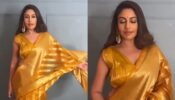 Surbhi Chandna glows in golden yellow silk saree, shares quintessential transition