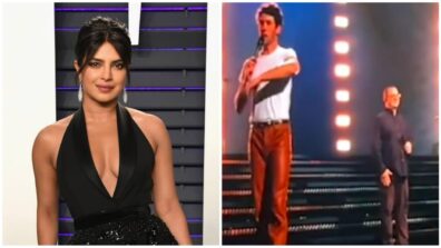 At the Jonas Brothers concert, Priyanka Chopra loudly applauds as Nick Jonas sings a song in her honor