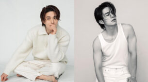 Actor Lee Dong Wook unveils greeting merchandise in all-white outfits for a photoshoot