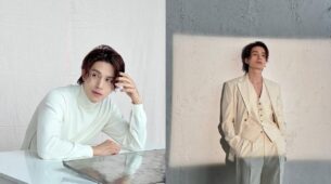 Actor Lee Dong Wook unveils in-season greeting all-white outfits for a photoshoot