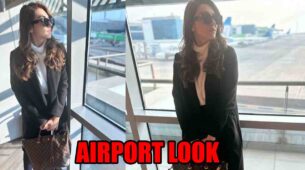 Hansika Motwani Looks Classy In A White Turtle Neck Top For Her Airport Look