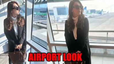 Hansika Motwani Looks Classy In A White Turtle Neck Top For Her Airport Look