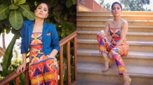 Shweta Tripathi multicoloured staple is a rainbow chaos