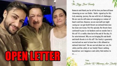 Bigg Boss 16 contestant Shalin Bhanot’s parents pen an open letter after death threat from MC Stan