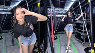 Blackpink Jisoo’s Bubbly Vibes In Black Crop Top, Denim Shorts; Two Side Braided Hairdo