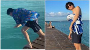 BTS V shows off his pro swimming skills, watch video
