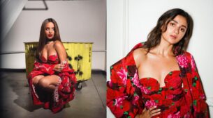 Camila Cabello Vs. Alia Bhatt: Who Wore The Red Floral Ruched Dress With Jacket Better?
