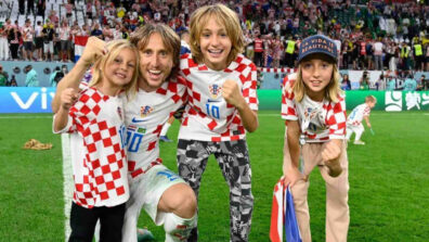 Check family: Luka Modric shares a picture with his children at FIFA World Cup