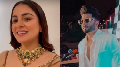 Dheeraj Dhoopar looks dapper in powder blue pantsuit, Shraddha Arya makes faces