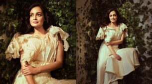 Dia Mirza Nails The Off-white Corset Gown Giving Magnificent Looks 