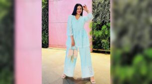 Divyanka Tripathi is wedding festive ready in pastel blue Chikankari ethnic suit, pics inside