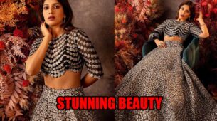 Ethnic Queen: Bhumi Pednekar Looks Glamorous In Black Embellished Lehenga