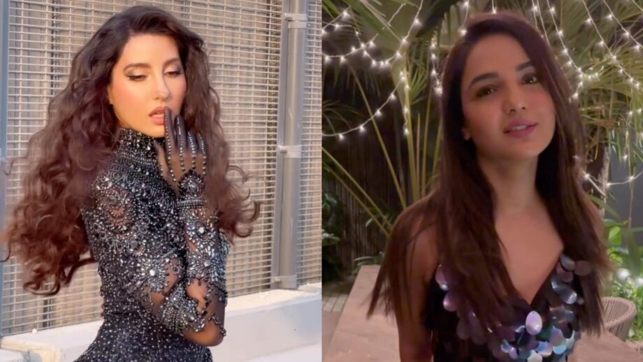 Fashion Battle: Jasmin Bhasin Vs Nora Fatehi: Who's your ultimate diva in black shimmery dress? 746466