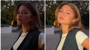 Have you seen the glitzy video featuring Zendaya’s chic black and white ensemble?