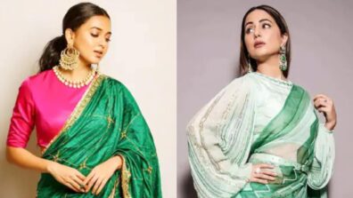 Hina Khan Vs. Tejasswi Prakash: Who Is Bewitching In Green Ethnic Saree?