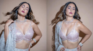 Hina Khan’s burning hot deep-neck shimmery lehenga will burn hearts