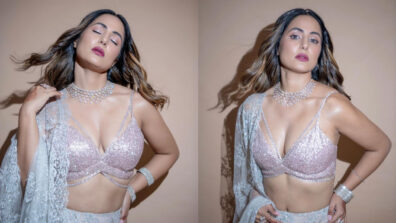 Hina Khan’s burning hot deep-neck shimmery lehenga will burn hearts