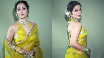 Hina Khan’s lime green deep-neck saree swag will give you sugar rush