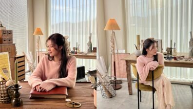 In pics: Sana Minatozaki looks enchanting in a pink sweater and pleated skirt outfit