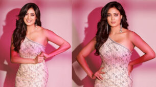 In pics: Shweta Tiwari looks glorious in a one-shoulder mini feathered dress