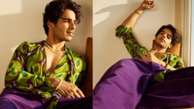 Ishaan Khatter Gives Us Vintage Vibes In Green Shirt And Purple Flared Pants