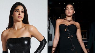 Janhvi Kapoor Or Nora Fatehi: Who Is Soaring Mercury Level In Black Strapless Bodycon?