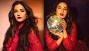 Jasmin Bhasin makes a glitzy red and blue affair
