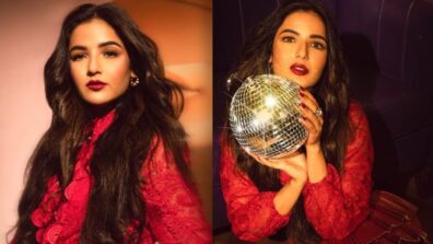 Jasmin Bhasin makes a glitzy red and blue affair