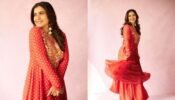 Kajol Sizzles In Tangerine Polka Dots Anarkali Salwar Suit In Filmy Vibes; See Pics