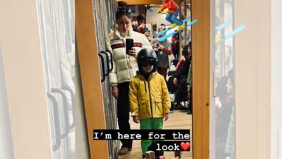 Kareena Kapoor gets Taimur ready in skiing costume, says ‘I am here for the look’