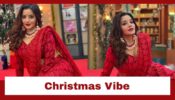 Monalisa Gets Into The Best Of Christmas Vibes In This Red Floral Saree Style