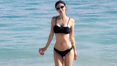 Mouni Roy astounds in black bikini armour