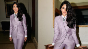 Mrunal Thakur bosses in lavender power pantsuit, see pics
