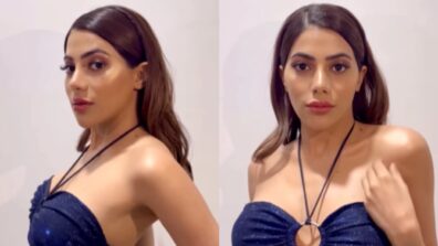 Nikki Tamboli’s sensuous ‘haye garmi’ moment is blue glittery corset dress is wow