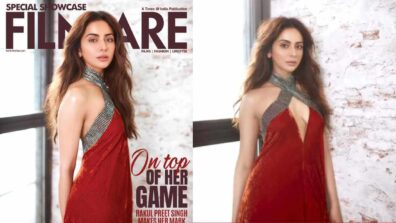 Rakul Preet Singh manifests her inner divine in red backless velvet gown with crystal mesh