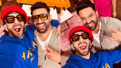 Ranveer Singh poses with Kapil Sharma, who “can’t keep cool,” and wishes him luck for Cirkus in the photos