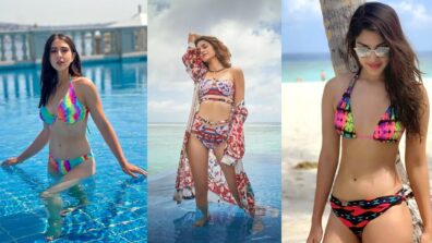 Sara Ali Khan, Ananya Panday, And Rhea Chakraborty’s Soaring Hotness In Rainbow Bikini Sets