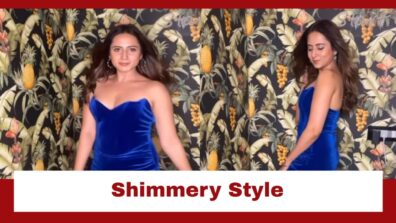 Sargun Mehta Shows Us A Glimpse Of Her Perfect Style In This Short Blue Shimmery Outfit