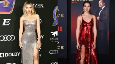 Scarlett Johansson To Gal Gadot: Actresses Set The Stage On Fire In Thigh-High Slit Shimmery Dresses