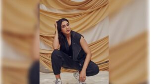 So Subtle: Regina Cassandra is boss babe in stylish black bomber co-Ord set